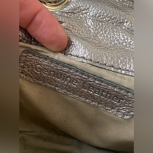 TWO Chanel style chain strap, real leather used purses, med/small - Picture 9 of 16